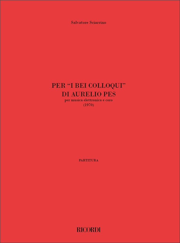 Per 'I Bei Colloqui' Di Aurelio Pes
